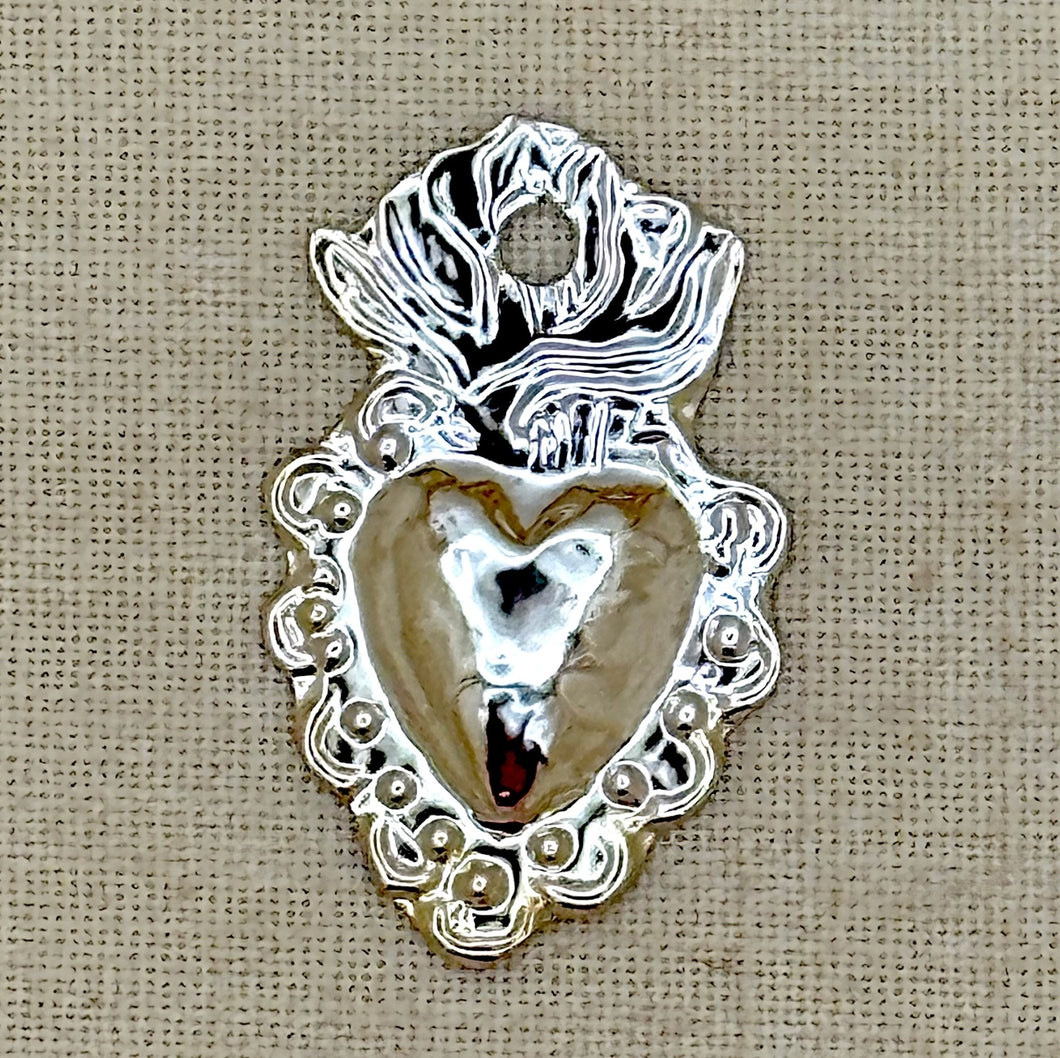 Small Silver Plate Heart Milagro