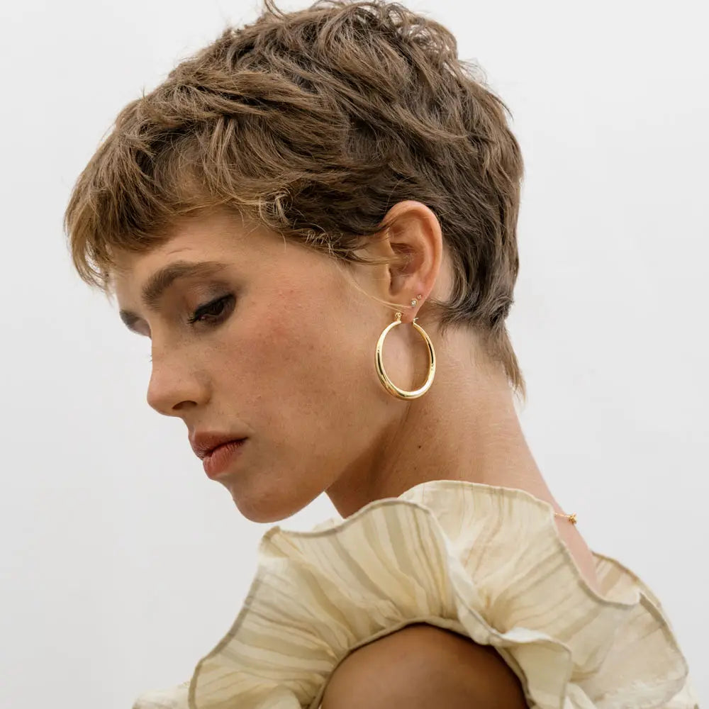 Large Maria Hoops in Gold