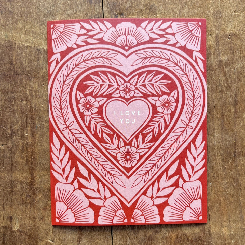 Katharine Watson | I Love You Heart Block Printed Card