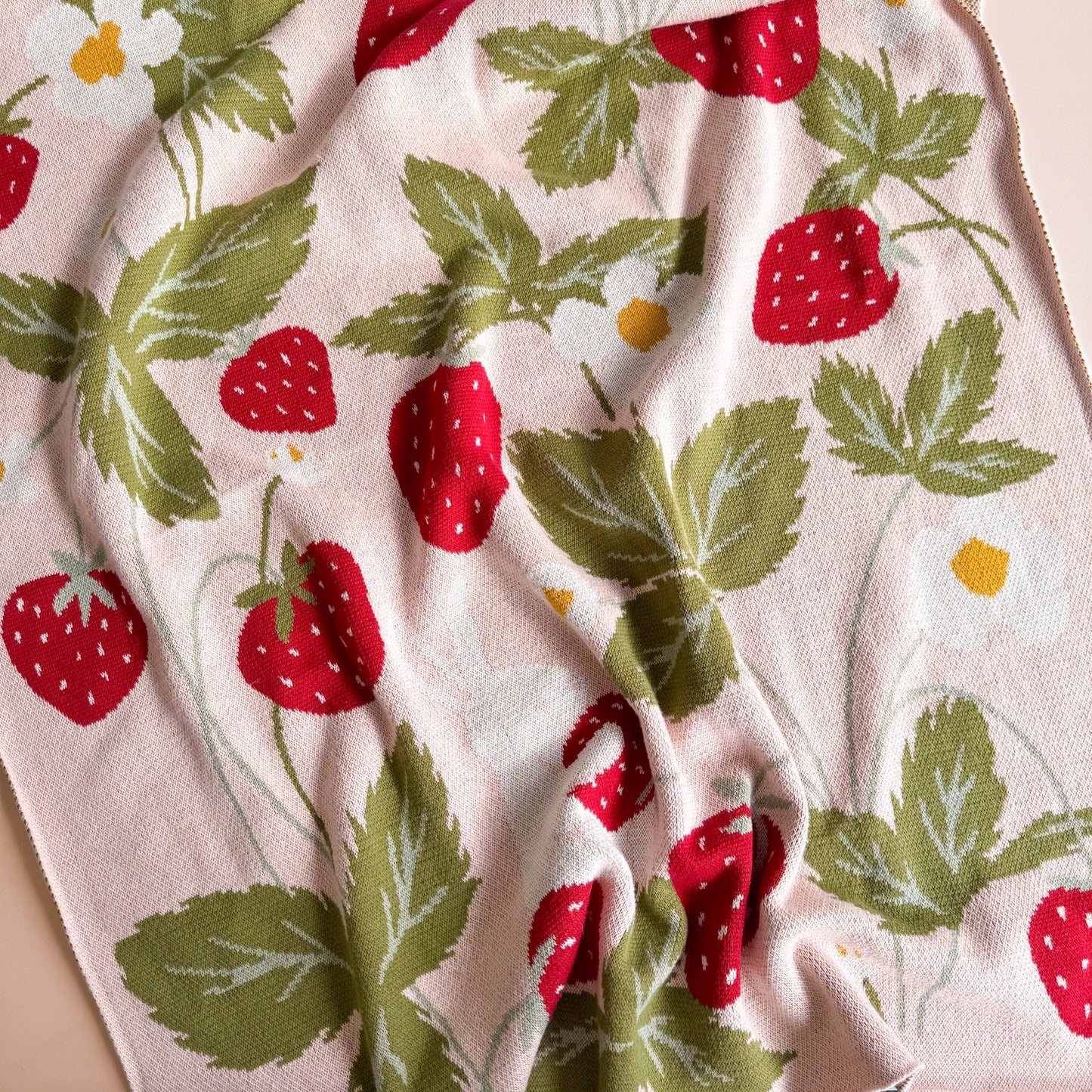 Organic Strawberry Bunny Baby Blanket