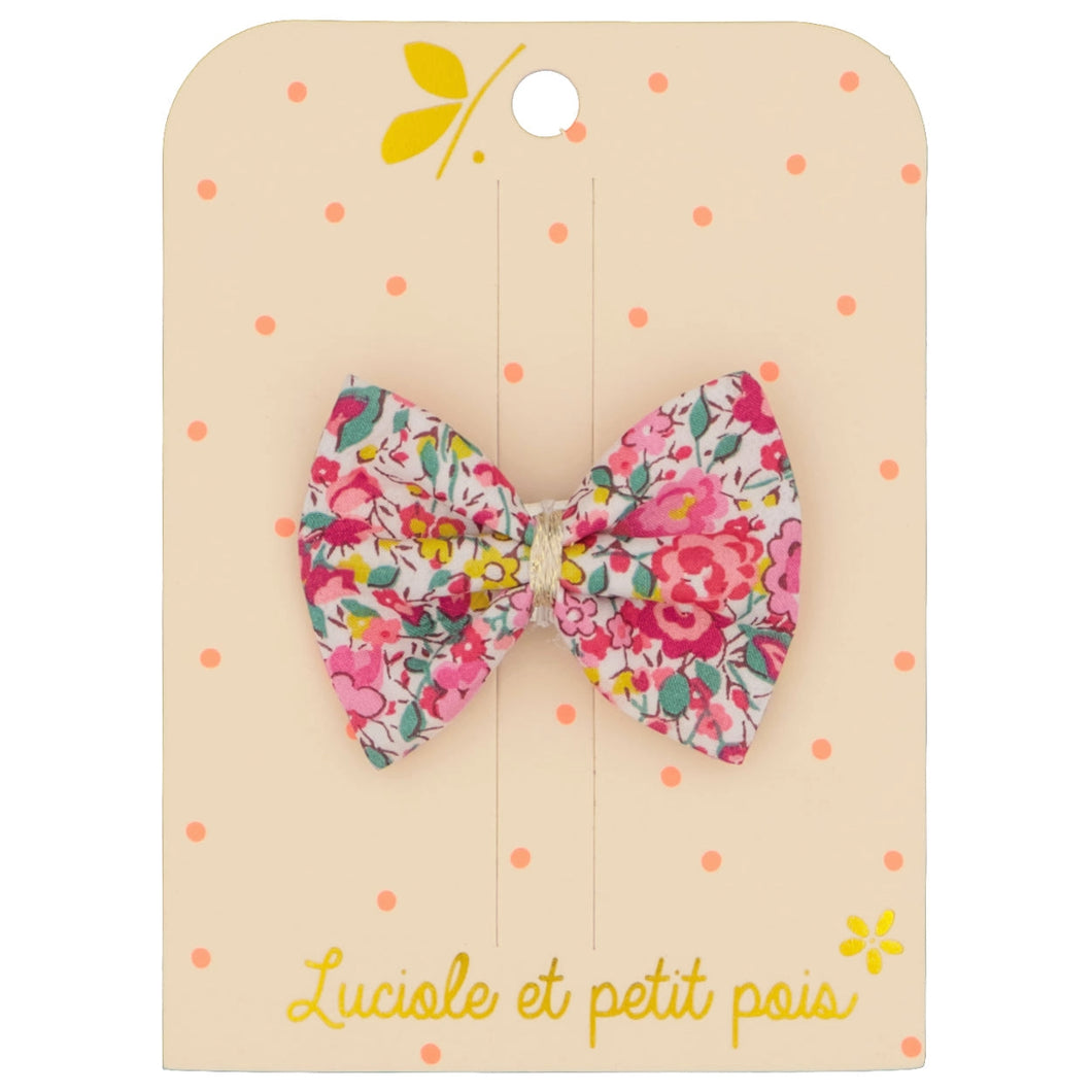 Luciole Et Petit Pois | Bowtie Hair Clip in Liberty Betsy Emma & Georgina Hibiscus