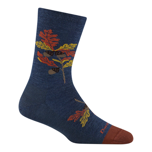 Oak denim Darn Tough Blossom Crew lightweight lifestyle sock.
