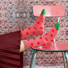 Load image into Gallery viewer, Bonne Maison | Polka Dot Socks in Faded Rouge
