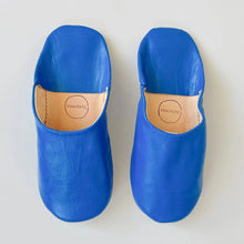 Load image into Gallery viewer, Moroccan Babouche Slippers in Majorelle Blue
