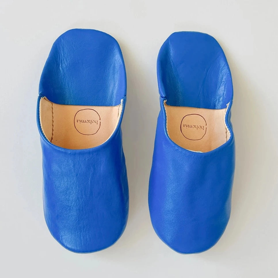 Moroccan Babouche Slippers in Majorelle Blue