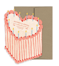 Load image into Gallery viewer, Happy Birthday Heart Cake Die Cut Mini Card
