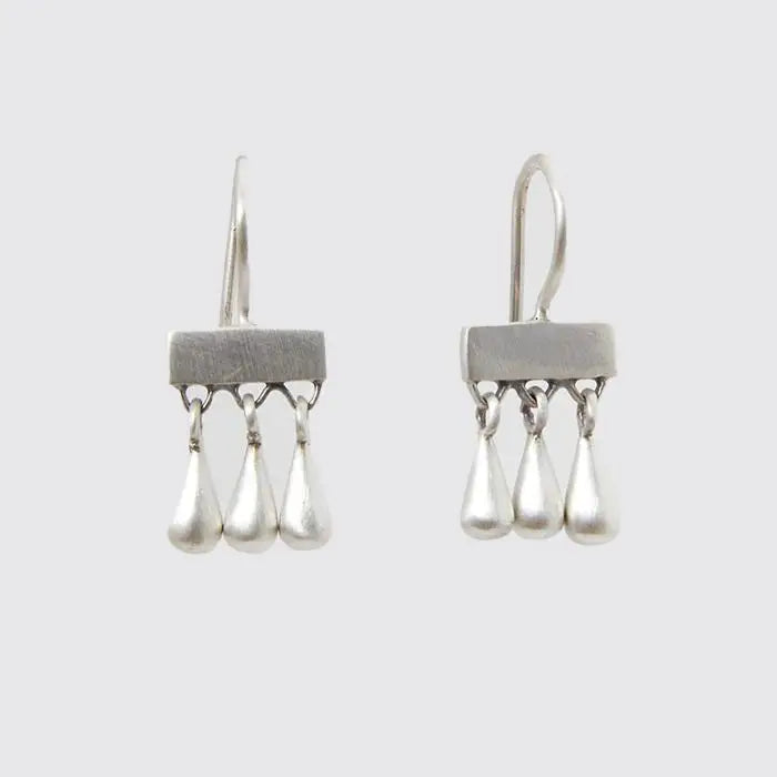 Jane Diaz | Fringe Drop Earrings in Sterling Silver