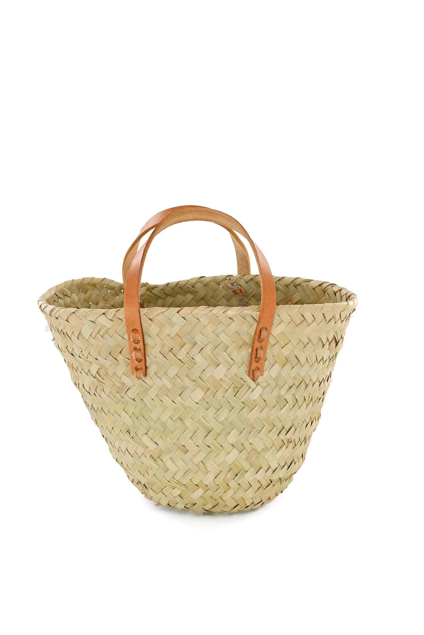 Petite Palm Shopper with Leather Handles