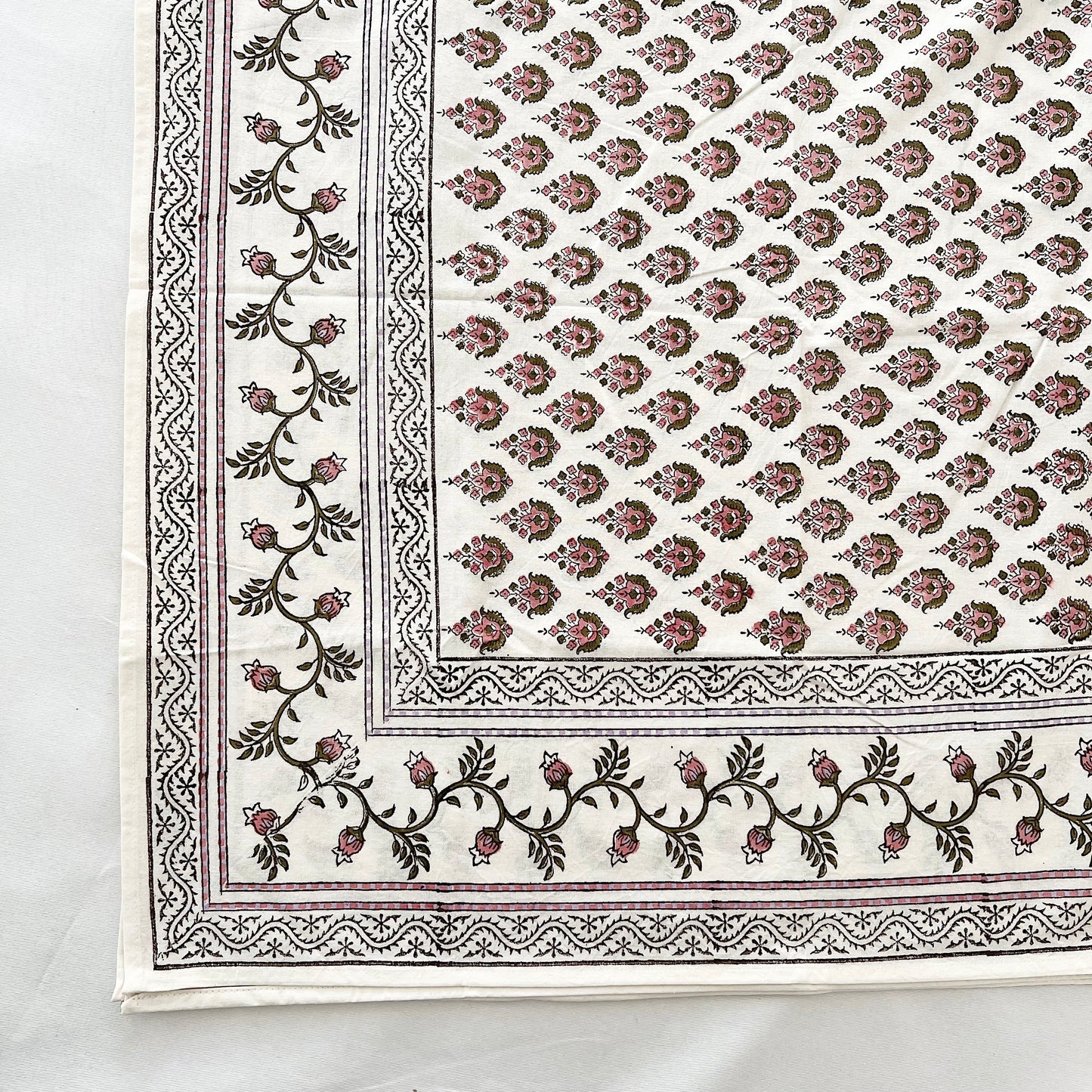 Blockprint Tablecloth | Kiran Sea Pink