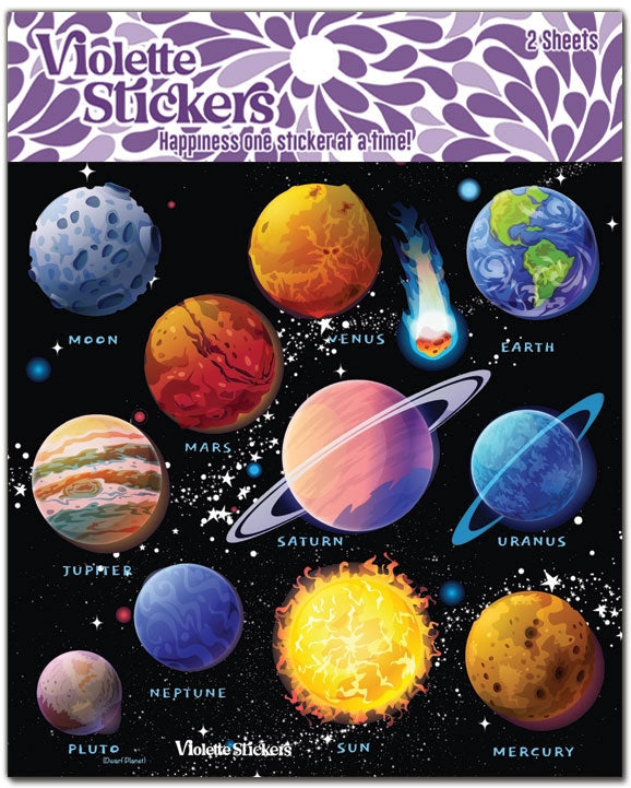 Violette Stickers | Crystal Solar System Stickers