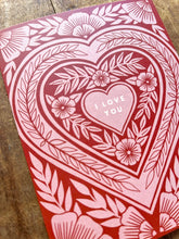 Load image into Gallery viewer, Katharine Watson | I Love You Heart Block Printed Card
