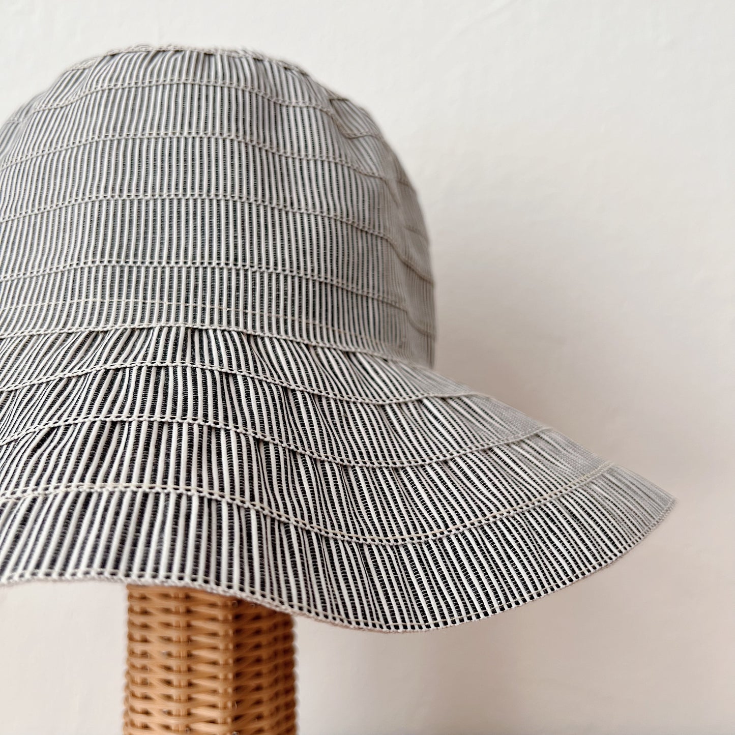 White Stripe Ribbon Hat