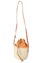 Load image into Gallery viewer, Small Leather Cinch Top White Sisal Purse
