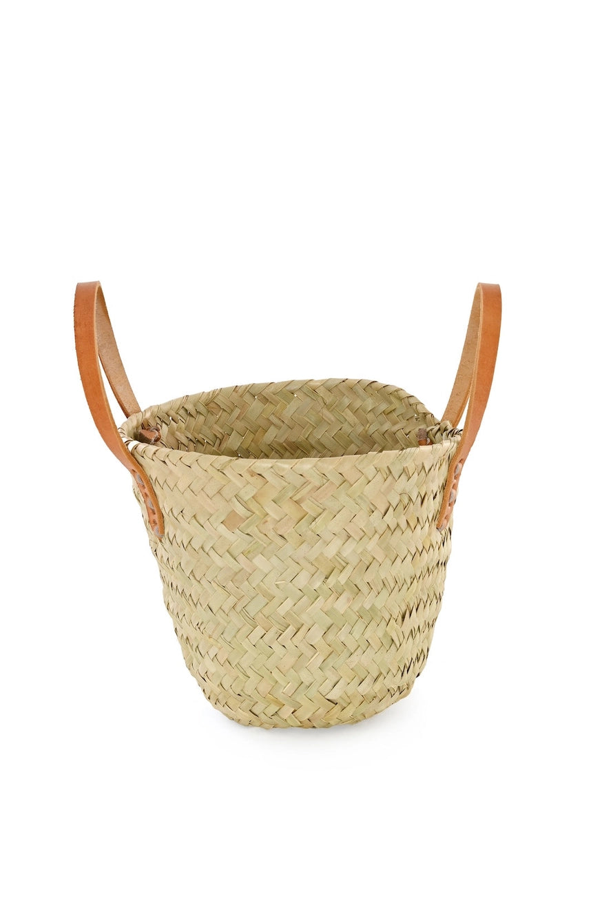 Petite Palm Shopper with Leather Handles