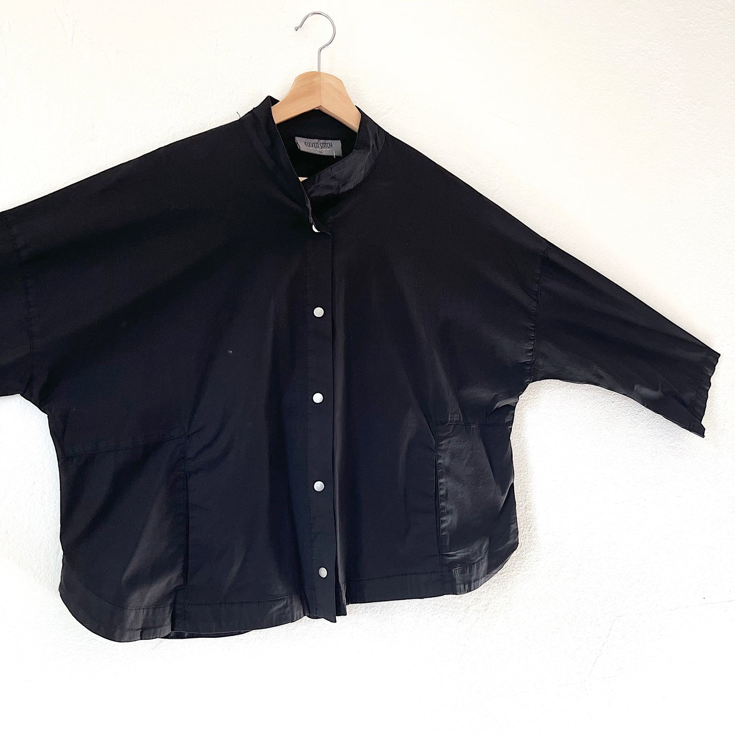 Stand Collar Jacket in Black