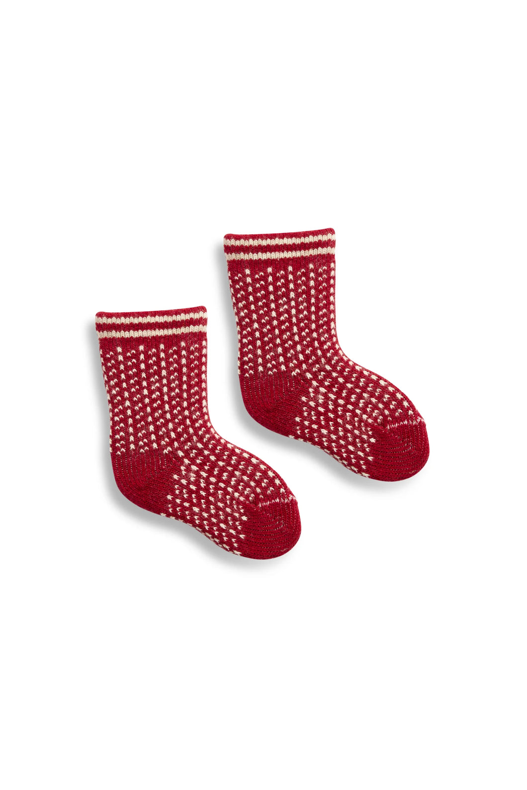 Lisa b. | Baby Nordic Birdseye Wool Cashmere Sock in Red