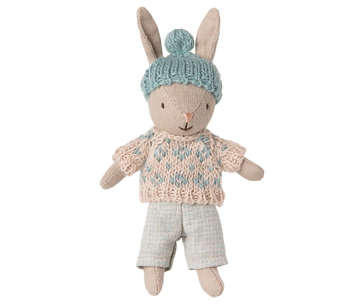 Sand Micro Winter Bunny in Mint