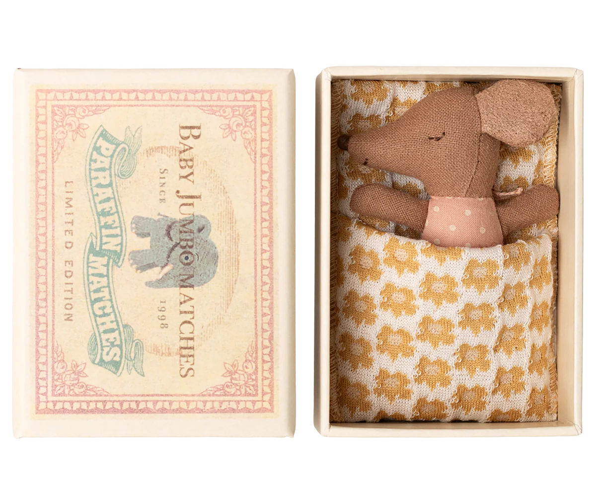Maileg | Sleepy Wakey Baby Mouse in Rose