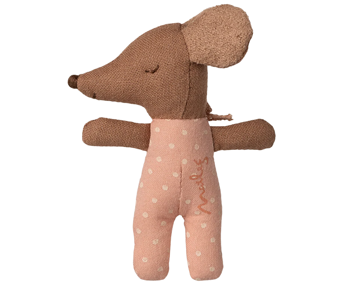 Maileg | Sleepy Wakey Baby Mouse in Rose
