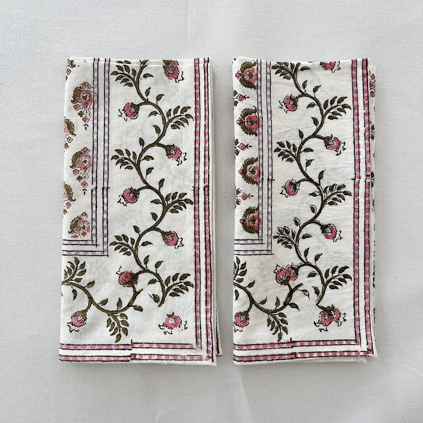 Blockprint Napkin Set/4 | Kiran Sea Pink