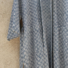 Load image into Gallery viewer, Blue Squares Cotton Robe
