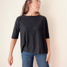 Load image into Gallery viewer, Cut Loose | Elbow Sleeve Top in Black
