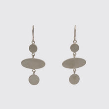 Load image into Gallery viewer, Jane Diaz | Small Silver Disc and Ellipse Drop Earrings
