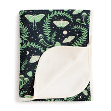 Load image into Gallery viewer, Winter Water Factory | French Terry Blanket in Luna Moths Night Sky
