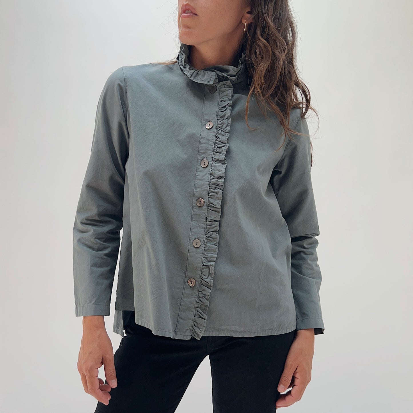 Blossom Collar Shirt in Denim