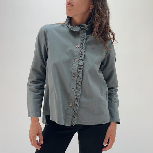 Eleven Stitch | Blossom Collar Shirt in Denim