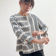 Load image into Gallery viewer, Habitat | Embroidered Cotton Button Back Pullover in Winter White
