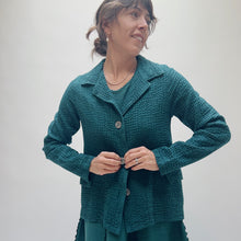 Load image into Gallery viewer, Fenini | Textured Cotton Blazer in Teal
