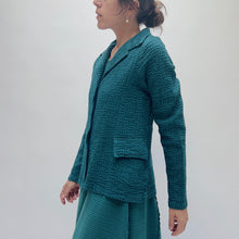 Load image into Gallery viewer, Fenini | Textured Cotton Blazer in Teal

