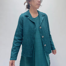 Load image into Gallery viewer, Fenini | Textured Cotton Blazer in Teal
