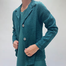 Load image into Gallery viewer, Fenini | Textured Cotton Blazer in Teal
