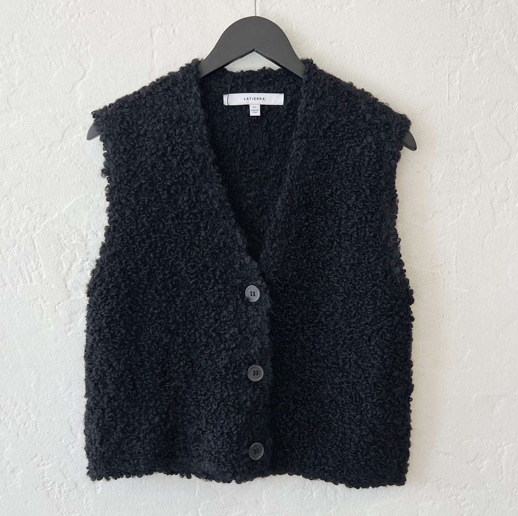 LATIERRA | Aries Boucle Vest in Black