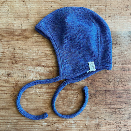 Merino Wool Pilot Cap in Indigo Melange