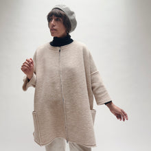 Load image into Gallery viewer, Cut Loose | One Size Boiled Wool Zip Jacket in Moonbeam
