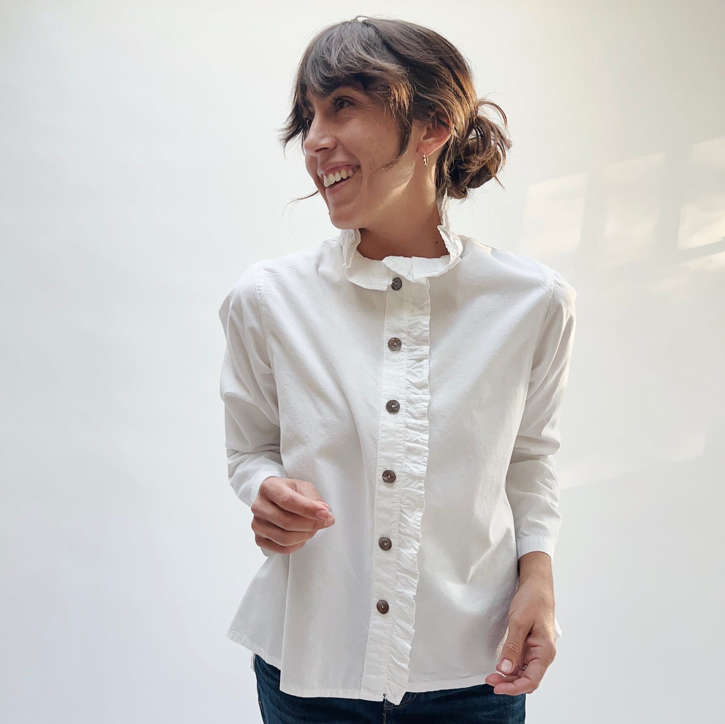 Blossom Collar Shirt in Chalk