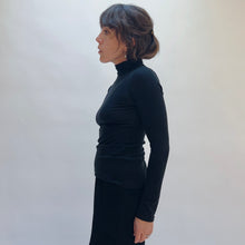 Load image into Gallery viewer, Tencel Wool Blend Turtleneck in Black

