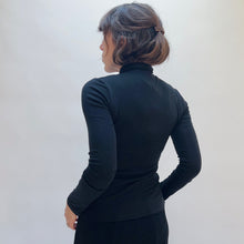 Load image into Gallery viewer, Tencel Wool Blend Turtleneck in Black
