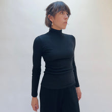 Load image into Gallery viewer, Tencel Wool Blend Turtleneck in Black
