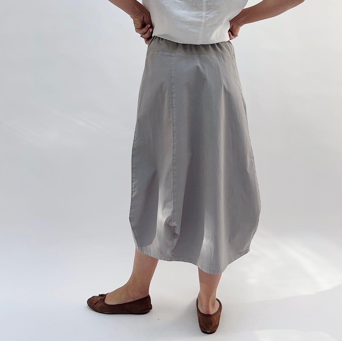 Rib Yoke Skirt in Moon Rock