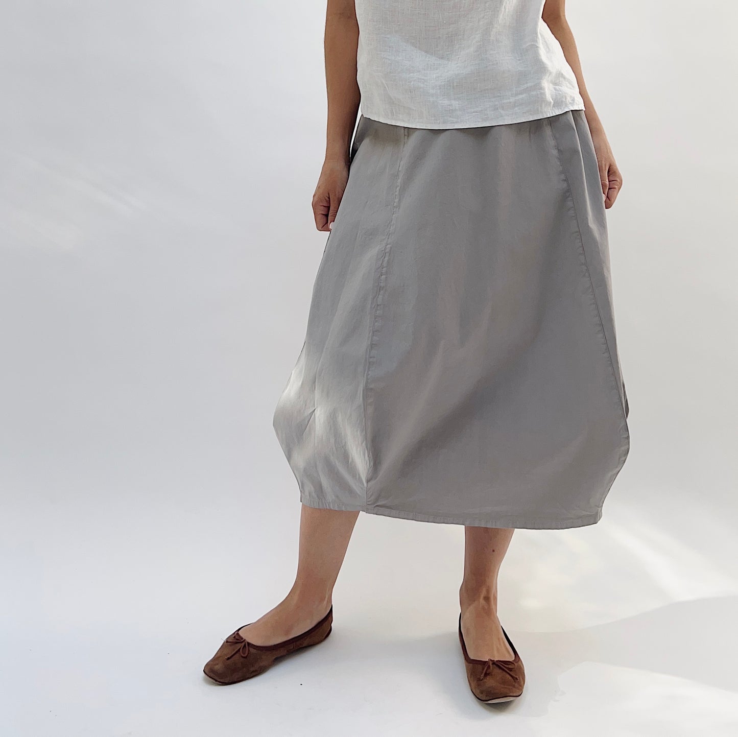 Rib Yoke Skirt in Moon Rock