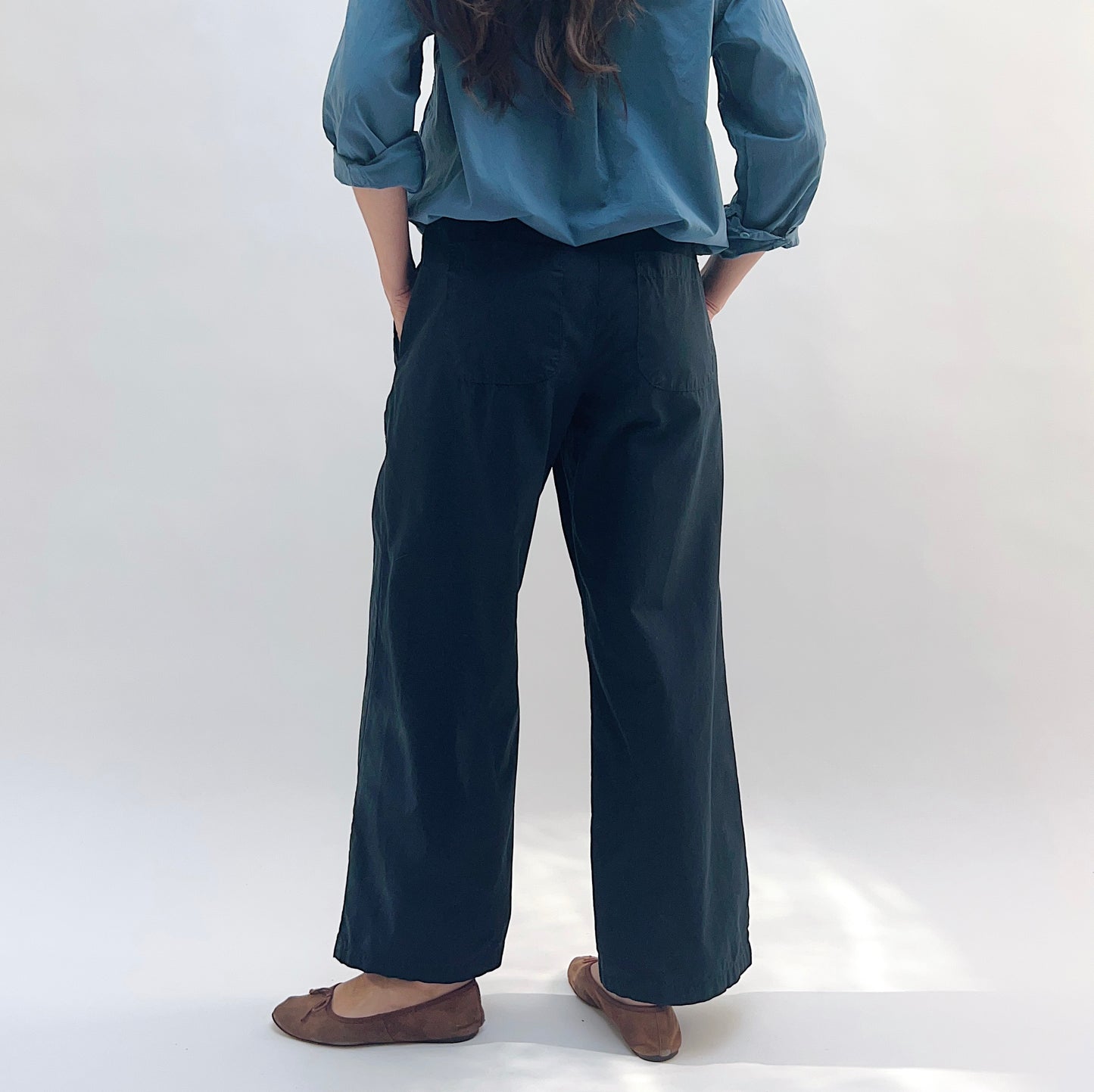 Poplin Sailor Pant in Ink