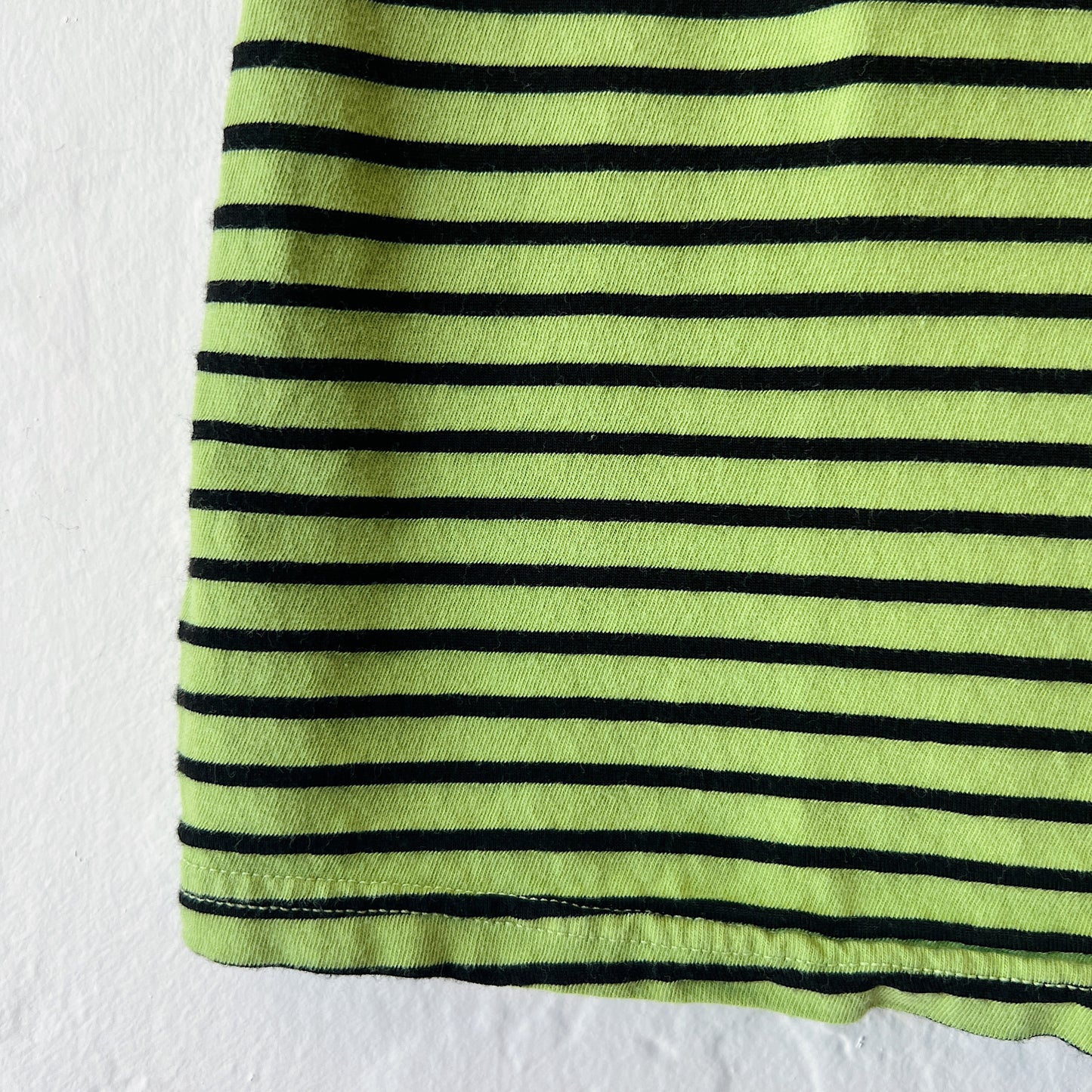 3/4 Sleeve Boatneck Tee Shirt in Verde Stripe