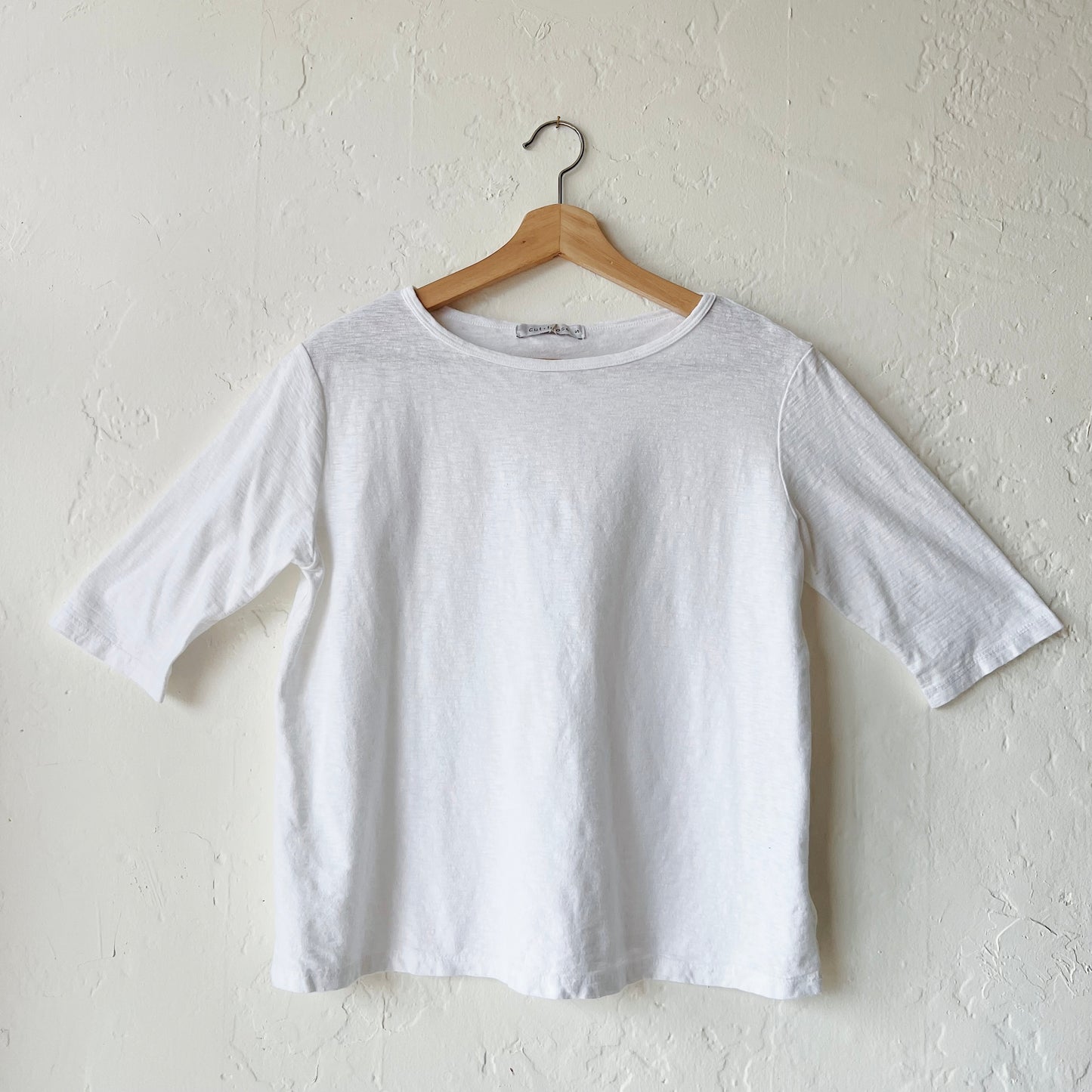 Elbow Sleeve Top in White