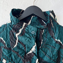 Load image into Gallery viewer, Olivia by Habitat | Crush Travel Leaves Cinched Pocket Top in Marine
