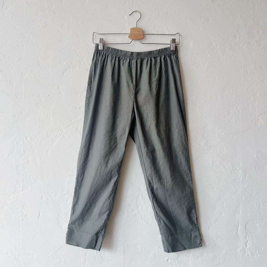Cut Loose | Linen/Tencel Taper Crop Pant in Clay