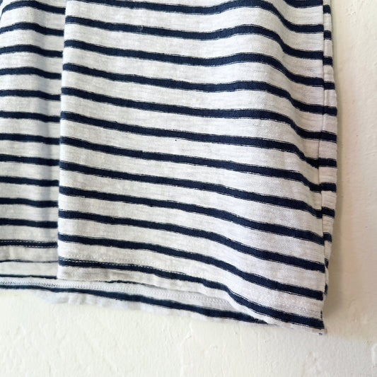 Easy Tee with Pocket in Laundered & Navy Stripe